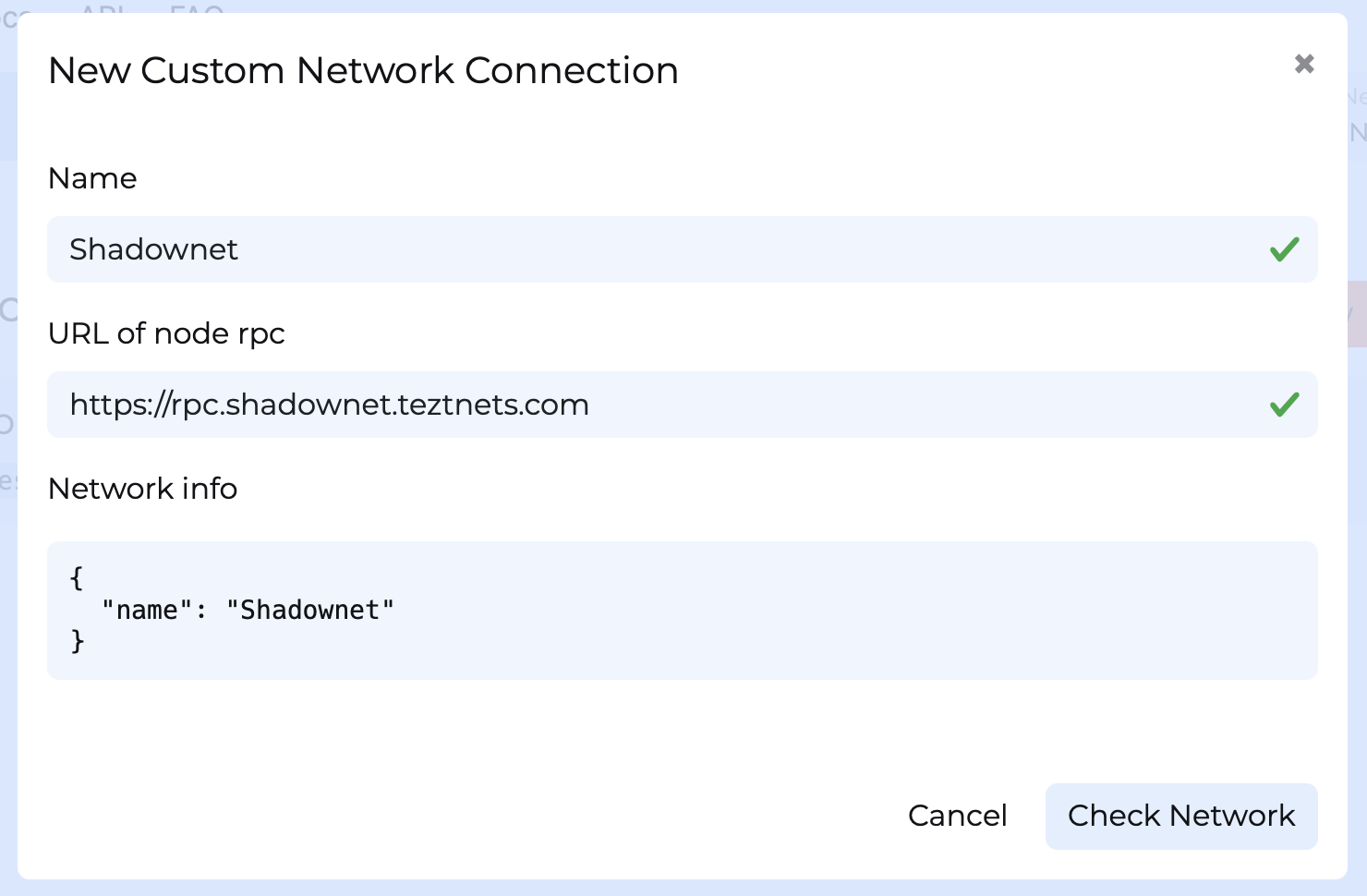 Defining Shadownet as a custom network