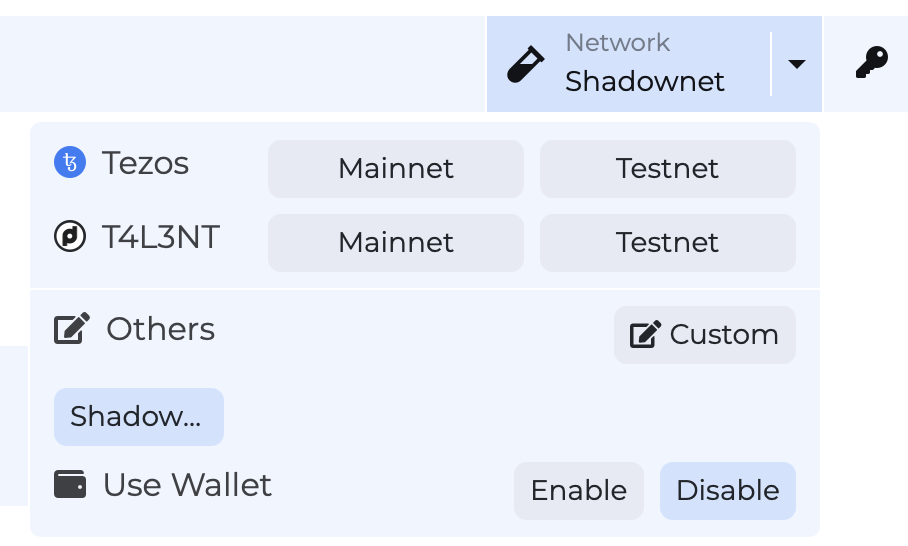 Selecting Shadownet in the list of networks