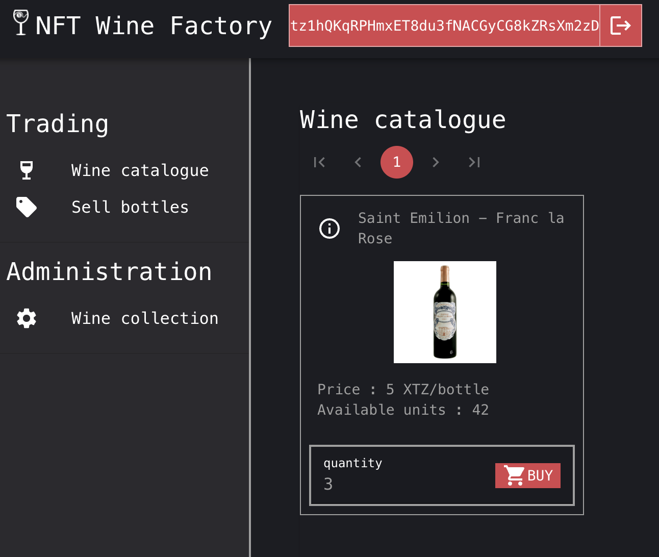 Buying bottles of wine