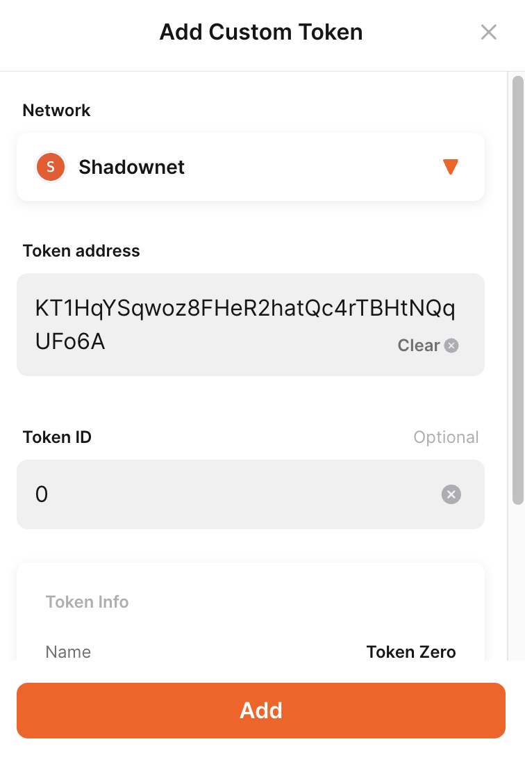 Clicking the button to open token filtering options